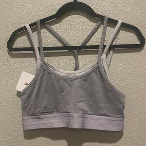 Oasis Light Purple, White, and Gray Sports Bra